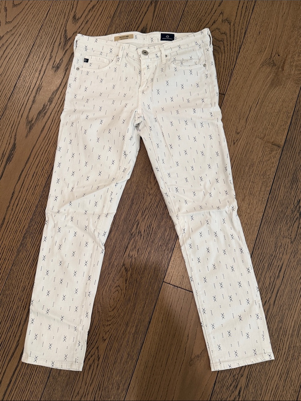 AG The Stilt Crop Cigarette Crop White Jeans Size 26
